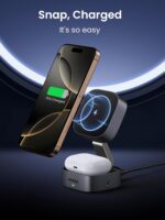 UGREEN MagFlow Magnetic Foldable Charging Station, 2-in-1 Fast Wireless Charger Compatible with iPhone 16 15 14 13 12, Airpods3 2 Pro (No AC Adapter) - Image 4