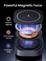 UGREEN MagFlow Magnetic Foldable Charging Station, 2-in-1 Fast Wireless Charger Compatible with iPhone 16 15 14 13 12, Airpods3 2 Pro (No AC Adapter) - Image 6