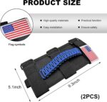 2 PCS Roll Bar Grab Handles, Oxford Cloth Roll Bar Grip Handle with Strong Metal Buckle, US Flag Grip Straps for 1955-2023 Wrangler JL JK TJ YJ Gladiator JT UTV ATV (Blue) - Image 3