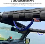 2 PCS Roll Bar Grab Handles, Oxford Cloth Roll Bar Grip Handle with Strong Metal Buckle, US Flag Grip Straps for 1955-2023 Wrangler JL JK TJ YJ Gladiator JT UTV ATV (Blue) - Image 5