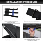 2 PCS Roll Bar Grab Handles, Oxford Cloth Roll Bar Grip Handle with Strong Metal Buckle, US Flag Grip Straps for 1955-2023 Wrangler JL JK TJ YJ Gladiator JT UTV ATV (Blue) - Image 6