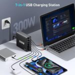 USB C Fast Charger Block 300W: 7 Port USB Charging Station Hub Brick - Dual PPS PD 100W Laptop Wall Charger Power Adapter for MacBook Pro DELL HP Surface iPad iPhone Samsung Galaxy Android - Image 5