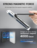 isee Magnetic Card Holder Wallet with MagSafe, Adjustable Stand for iPhone 16/15/14/13/12 Series Holds 5 Cards (Carbon) - Image 3