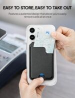 isee Magnetic Card Holder Wallet with MagSafe, Adjustable Stand for iPhone 16/15/14/13/12 Series Holds 5 Cards (Carbon) - Image 5