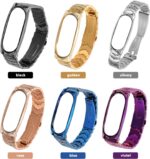Stainless Steel Smart Band Strap Replacement Wristband Compatible With Mi Band 5/4/ 3 (Black) - Image 5