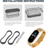 Stainless Steel Smart Band Strap Replacement Wristband Compatible With Mi Band 5/4/ 3 (Black) - Image 8