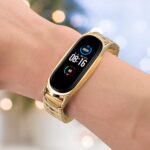 Stainless Steel Smart Band Strap Replacement Wristband Compatible With Mi Band 5/4/ 3 (Black) - Image 9