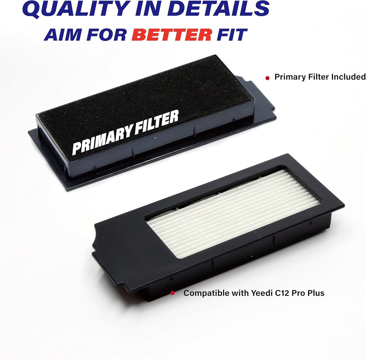 Robot Vacuum Replacement Parts Fit For Yeedi C12 Pro Plus, Replacement Accessories kit Fit For Yeedi C12 Plus(13PC- BRUSH ROLL& SWEEP& FILTER) - Image 5