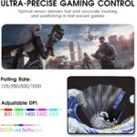 HITIME XVX Wired Gaming Mouse, 12000 DPI RGB Mouse with 12 Backlit Modes & 7 Macro Buttons, PC Gaming Mice Support DIY Keybinding, Gamer Computer Mice for Laptop PC Mac Windows, Kanagawa - Image 4