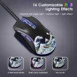 HITIME XVX Wired Gaming Mouse, 12000 DPI RGB Mouse with 12 Backlit Modes & 7 Macro Buttons, PC Gaming Mice Support DIY Keybinding, Gamer Computer Mice for Laptop PC Mac Windows, Kanagawa - Image 6