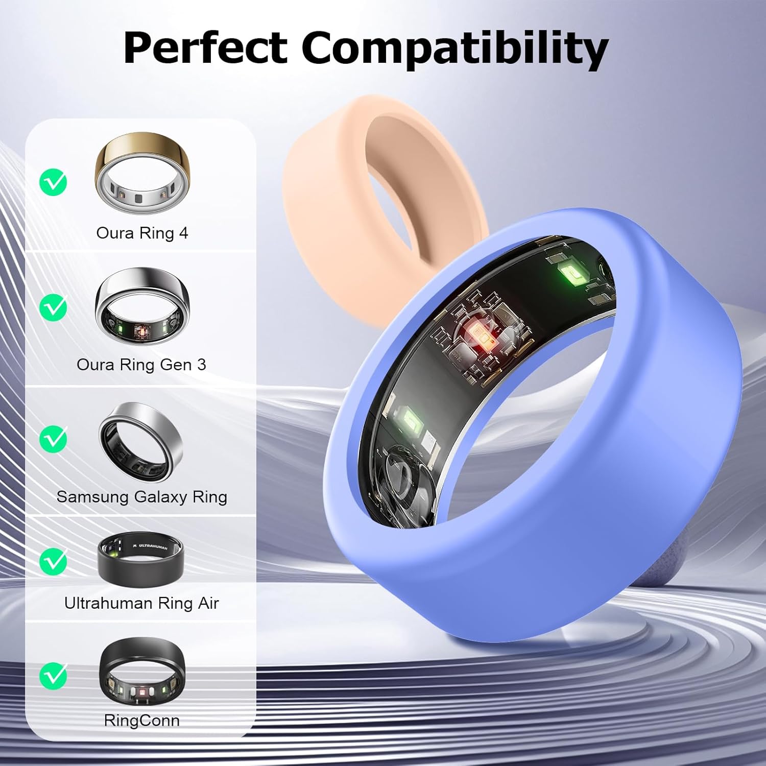 TiMOVO 10 Pack Ring Cover Compatible with Oura Ring Gen 4/Gen 3, Anti-Scratch Elastic Silicone Oura Ring Case Protector Working Out Accessories for Women Men, S for 6 7 8 9 10, Colorful - Image 3