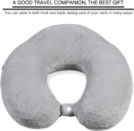 Travel Pillow Neck Pillows for Sleeping Travel Grey Memory Foam U Shape Airplane Pillow for Head and Neck Support Portable Travel Pillow for Traveling Car Home Office - Image 3
