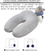 Travel Pillow Neck Pillows for Sleeping Travel Grey Memory Foam U Shape Airplane Pillow for Head and Neck Support Portable Travel Pillow for Traveling Car Home Office - Image 7