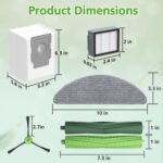 Replacement Parts for iRobot Roomba Combo i5, i5+, j5, j5+ Robot Vacuum Cleaner, Accessories Kit: Dual Multi-Surface Rubber Brushes + 4 Filters + 4 Mop Pads + 4 Vacuum Bags + 4 Edge-Sweeping Brush - Image 9