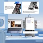Laptop Screen Extender 16.1", 1200P FHD, Portable Monitor 360° Rotating Detachable Stand, Height Adjustable Laptop Monitor Extender for Laptop 13-17.5", Plug-Play for Tablet, PC, Phone, etc - Image 6