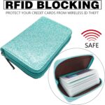 Easyoulife Genuine Leather Credit Card Holder Zipper Wallet With 26 Card Slots - Image 5