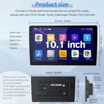 Double Din Android 13 Car Stereo Receiver - 10.1" Universal HD Touchscreen w/64GB, Built-in GPS & Backup Camera, Bluetooth 4.1, Supports CarPlay/MirrorLink (1990-2023 Vehicles) - Image 3