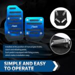 Pack of 3 Manual Gearbox Gas Pedal Brake Pedal Cover, Anti-rubbing Car Clutch Pedal Kits, Auto Replacement Accessories, Universal for Most Cars (Blue) - Image 4
