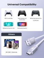 White PS5 USB C Charging Cable 10ft, Long PS5 Controller Charger Cord, 10 ft USB A to USBC Cable for Sony PlayStation 5/Pro/Controller, Xbox Series X/Series S Controller - Image 7
