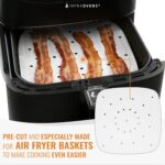 Air Fryer Parchment Paper Liners Compatible with Chefman, Cosori, Dash, Nuwave®, Philips and more | Bleached Square Perforated Air Fryer Liners for Pans, Trays and Air Fryer Baskets - Image 3