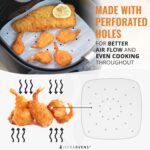 Air Fryer Parchment Paper Liners Compatible with Chefman, Cosori, Dash, Nuwave®, Philips and more | Bleached Square Perforated Air Fryer Liners for Pans, Trays and Air Fryer Baskets - Image 6