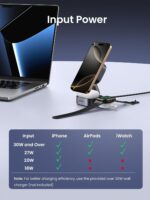 UGREEN MagFlow Qi2 Magnetic Foldable Charging Station, 2-in-1 Fast Wireless Charger Compatible with iPhone 16 15 14 13 12, Airpods3 2 Pro (No AC Adapter), Dark Grey - Image 8