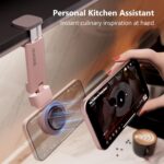 MiiKARE Airplane Travel Essentials Magnetic Phone Holder, Universal Handsfree Phone Mount for Flying with 360 Degree Rotation, Travel Must Haves Phone Stand for Desk, Tray Table, Black&Pink - Image 5