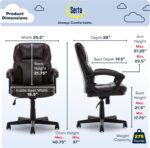 Serta Manager Office, Ergonomic Computer Chair with Layered Body Pillows Contoured Lumbar Zone, Faux Leather, Roasted Chestnut Brown - Image 4
