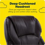 Serta Manager Office, Ergonomic Computer Chair with Layered Body Pillows Contoured Lumbar Zone, Faux Leather, Roasted Chestnut Brown - Image 8