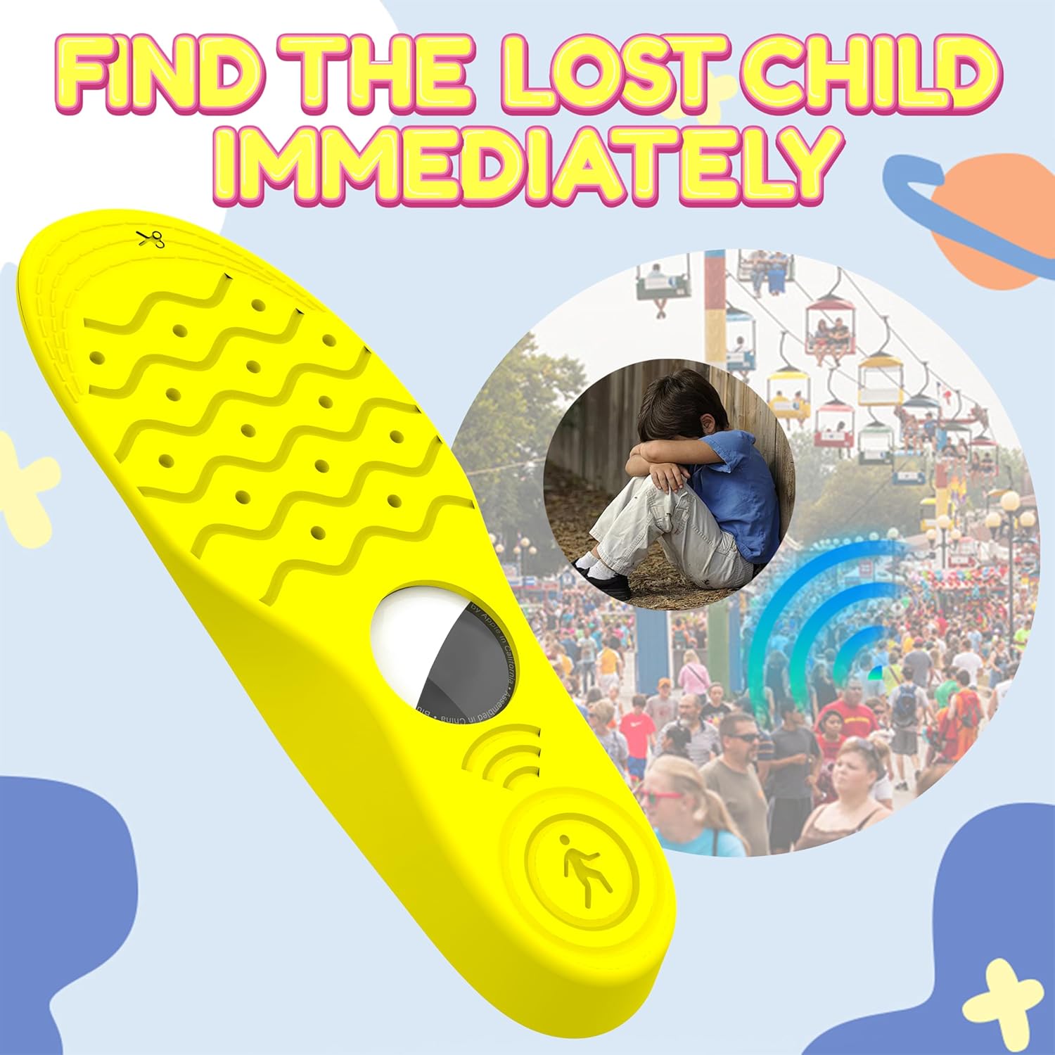 Insoles for Airtag Hidden Holder, Tracker Devise Case for Kids, Comfortable Inserts for Shoes，Yellow Dinosaur (Yellow, 175-190mm Kid 11.5-Kid 13) - Image 6