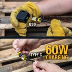 DEWALT Heavy Duty 4-in-1 Cable, Type C/Micro USB/USB Cable for iPhone 16, iPhone 15, iPad Charger USB C, Huawei, HTC, LG, Samsung Galaxy, Android Smartphones, iPad Pro, Micro C Charging (6ft, Black) - Image 6