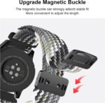 Meliya Magnetic Braided Nylon Band for Garmin Vivoactive 6/Vivoactive 5/Vivoactive 3 Watch Bands, 20mm Stretchy Replacement Strap for Venu/Venu Sq,Forerunner 55/158/165/245/645,Galaxy Watch 7/6/5/4 - Image 4