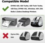 12 Rolls 6000 Shipping Labels Compatible with Dymo 30336 (1” x 2 1/8”) Thermal Labels, Address Label Fits for Dymo Labelwriter 450, 450 Turbo, 4XL (Not for 550, 5XL) - Image 5