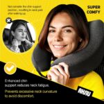 Neck Pillow Airplane,Travel Pillow Memory Foam,Neck Support Pillow,Adjustable Memory Foam,Neck Pillow with Breathable Cover for Comfort,Includes 3D Sleep mask,earplugs Box,Car,Office,Home - Image 3