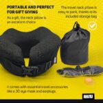 Neck Pillow Airplane,Travel Pillow Memory Foam,Neck Support Pillow,Adjustable Memory Foam,Neck Pillow with Breathable Cover for Comfort,Includes 3D Sleep mask,earplugs Box,Car,Office,Home - Image 9