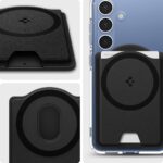 Spigen Magnetic Wallet Card Holder (MagFit) Designed for Galaxy S25 Plus, Ultra, Edge & S24 Series Magnetic Case Only and iPhone 16/15/14/13/12 Models, Holds up to 3 Cards - PU Black (MagFit+) - Image 4