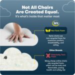 Serta Garret Executive Office Chair, Ergonomic Mid-Back with Lumbar Support, Semi-Plush Cushion and Body Pillows, Padded Armrests, Swivel Base, Bonded Leather, Cognac - Image 6