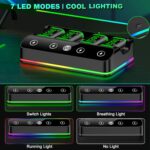 DINOSTRIKE 4x 6200mWh Battery Pack Compatible with Xbox One/Series S/X Skins Controller Charging Station【Extended USB C Cable】 Rechargeable Battery Pack Gaming Console Accessory - Image 4