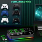 DINOSTRIKE 4x 6200mWh Battery Pack Compatible with Xbox One/Series S/X Skins Controller Charging Station【Extended USB C Cable】 Rechargeable Battery Pack Gaming Console Accessory - Image 5