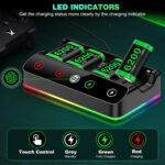 DINOSTRIKE 4x 6200mWh Battery Pack Compatible with Xbox One/Series S/X Skins Controller Charging Station【Extended USB C Cable】 Rechargeable Battery Pack Gaming Console Accessory - Image 6