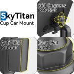 for Garmin GPS Car Mount Cup Holder Replacement 17mm Ball Mount with Adjustable Height Angles fit Garmin Nuvi Drive Dezl Portable Navigator, Black - Image 6