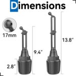 for Garmin GPS Car Mount Cup Holder Replacement 17mm Ball Mount with Adjustable Height Angles fit Garmin Nuvi Drive Dezl Portable Navigator, Black - Image 9