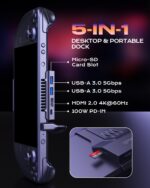 Steam Deck Dock for Steam Deck/OLED, Portable Stand Design USB C Hub with TF Card Slot, HDMI 2.0 4K@60Hz Display, 2*USB-A 3.0, USB-C PD 100W Max, Stream Deck Stand Base Accessories - Image 4