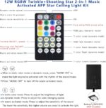 AKEPO 12W Twinkle+Meteor 2-in-1 Fiber Optic Lights, APP Control Starlight Headliner Kit Car Home RGBW Sound Activated 600pcs*0.03in*13.1ft+240pcs Shooting Star Fiber Optic Star Ceiling kit - Image 3