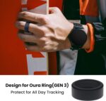 Silicone Ring Cover Compatible with Oura Ring 4/Oura Ring Gen3/Samsung Galaxy Ring, S&M Size Elastic Case for Oura Ring, Anti-Scratch&Flexible for Men Women (Black&Black, S(6/7/8/9/10)) - Image 4
