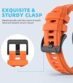 22mm Rubber Sport Replacement Strap Compatible with Garmin Instinct 3 Solar 45mm/Instinct 3 Amoled 45mm, Waterproof Watch Band Breathable Lightweight Strap Wristband - Image 5