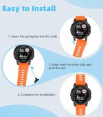 22mm Rubber Sport Replacement Strap Compatible with Garmin Instinct 3 Solar 45mm/Instinct 3 Amoled 45mm, Waterproof Watch Band Breathable Lightweight Strap Wristband - Image 9