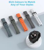 22mm Rubber Sport Replacement Strap Compatible with Garmin Instinct 3 Solar 45mm/Instinct 3 Amoled 45mm, Waterproof Watch Band Breathable Lightweight Strap Wristband - Image 10