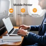 HPRT Portable Printer Wireless for Travel, Bluethooth Inkless Thermal Printer Support for 8.5"x11" US Letter, Compatible with iOS, Android, Laptop for Office and Home, White-Grey - Image 3