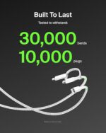 Belkin BoostCharge Braided 2-in-1 USB-C Charging Cable w/USB-C & Lightning Connector (1.5M) Fast & Multi-Charging for iPhone Series, iPad, MacBook, Galaxy Series, Nintendo Switch 2 & More - White - Image 6